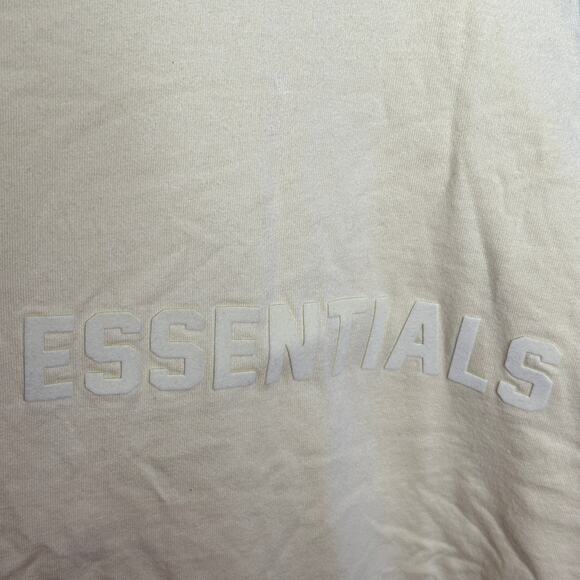 FEAR OF GOD ESSENTIALS Flocked Long Sleeve T-Shirt Canary Yellow Sz M {DD38} - Picture 6 of 8